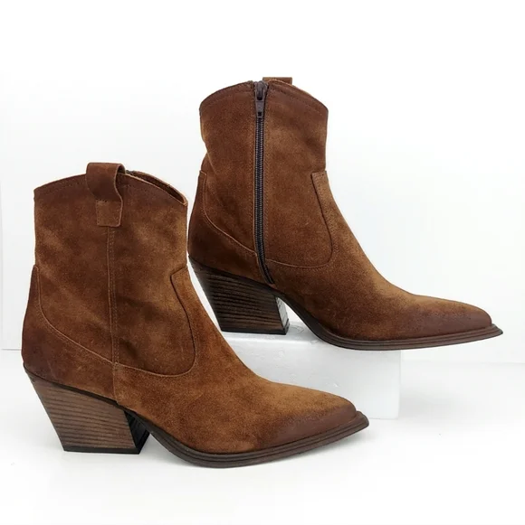 Emanuele Crasto Brown Suede Western Boots EU 39 - Picture 12 of 14